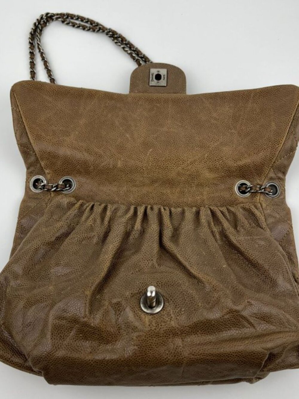★SOLD★ Chanel CC Logo Quilted Chain Shoulder Bag Brown Caviar Leather Vintage - Picture 12 of 16